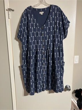 Navy summer casual babydoll dress 2x
